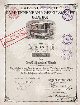 Aktie KDEBG 1889